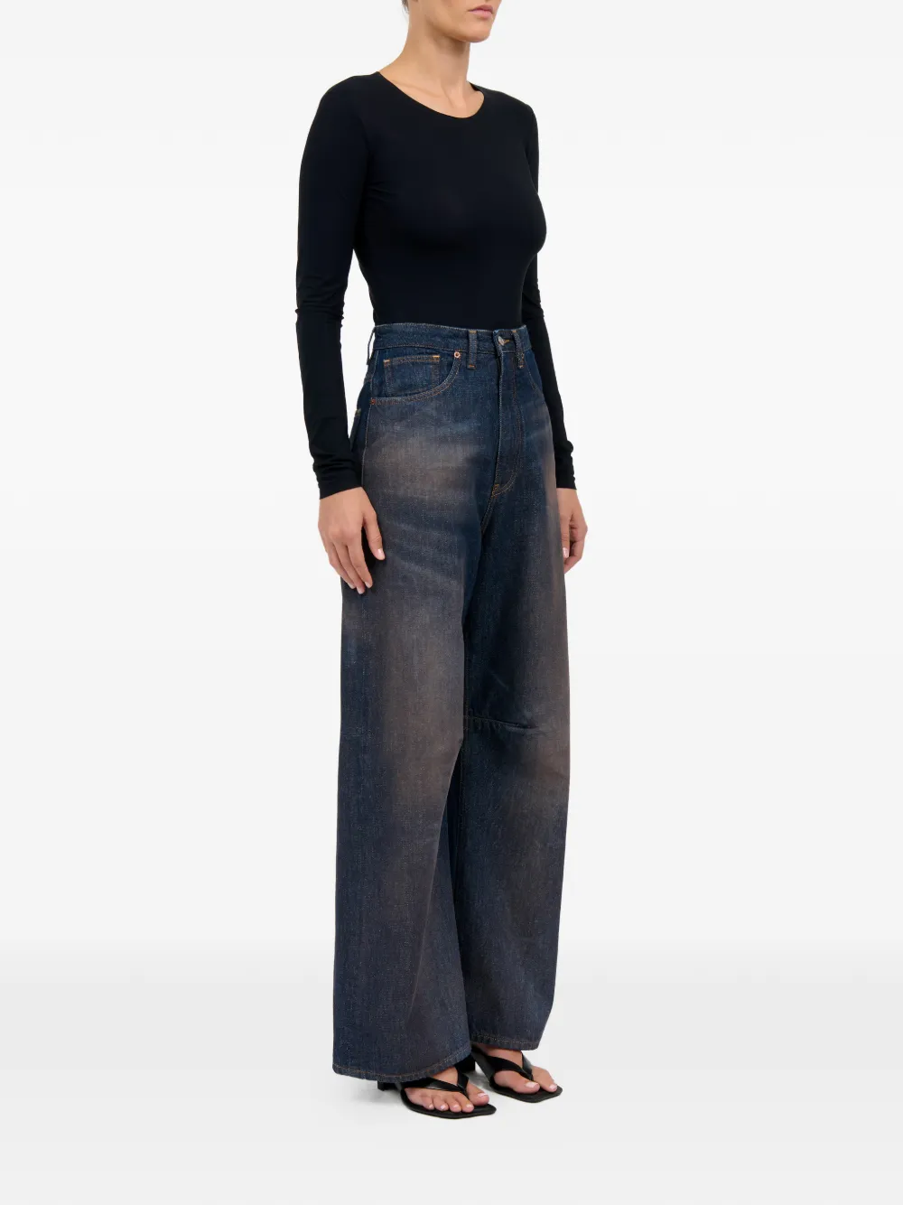 MM6 Maison Margiela Jeans met wijde pijpen Blauw