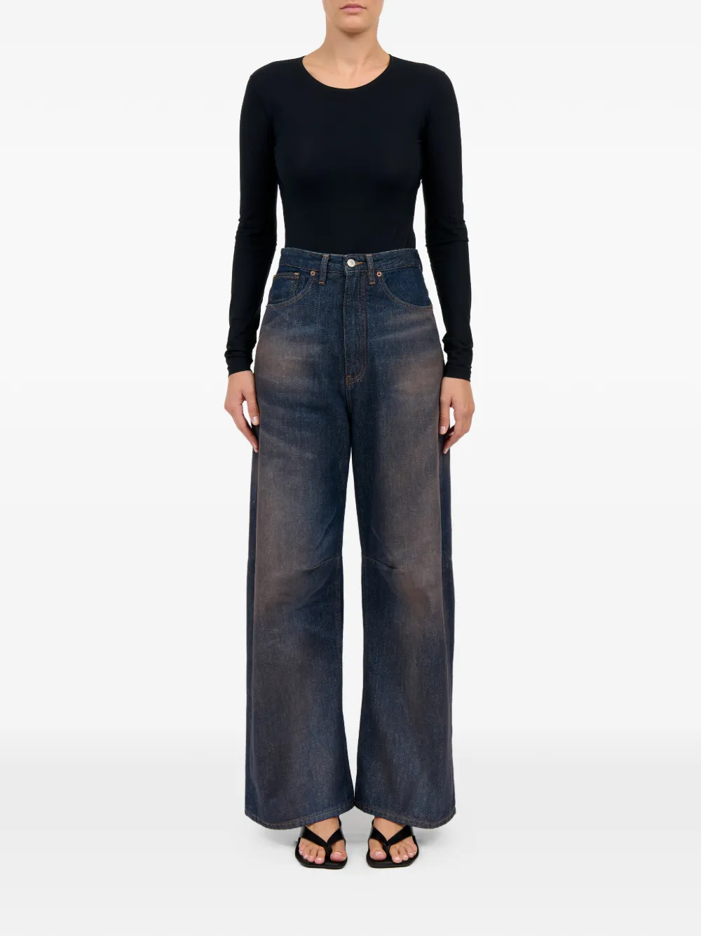 MM6 Maison Margiela Jeans met wijde pijpen Blauw