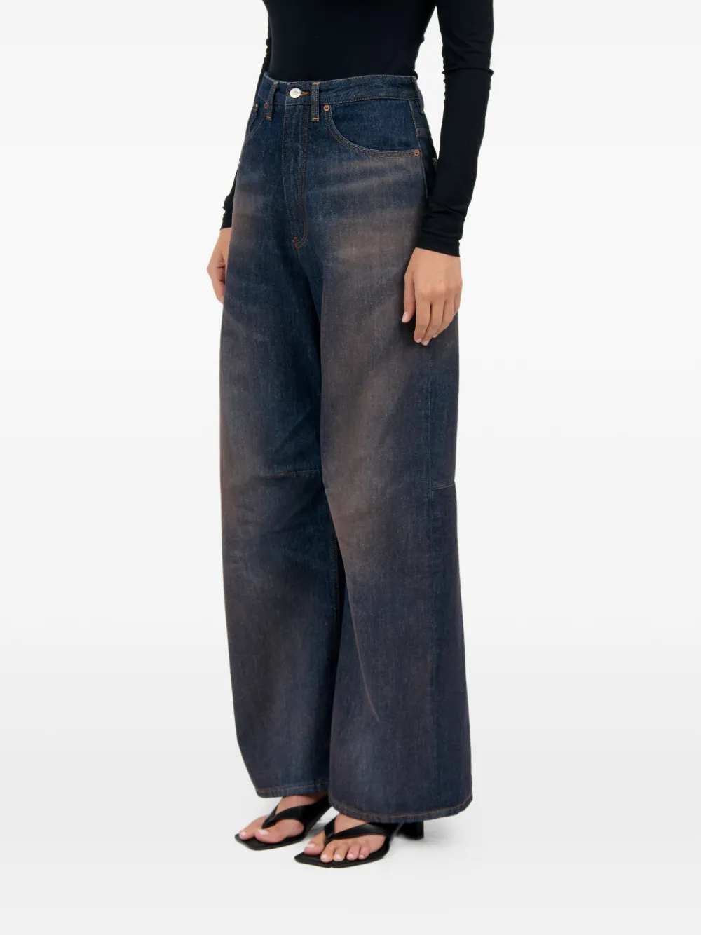 MM6 Maison Margiela Jeans met wijde pijpen Blauw