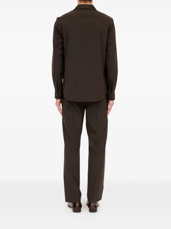 MM6 Maison Margiela パッチポケット シャツ | ブラウン | FARFETCH JP
