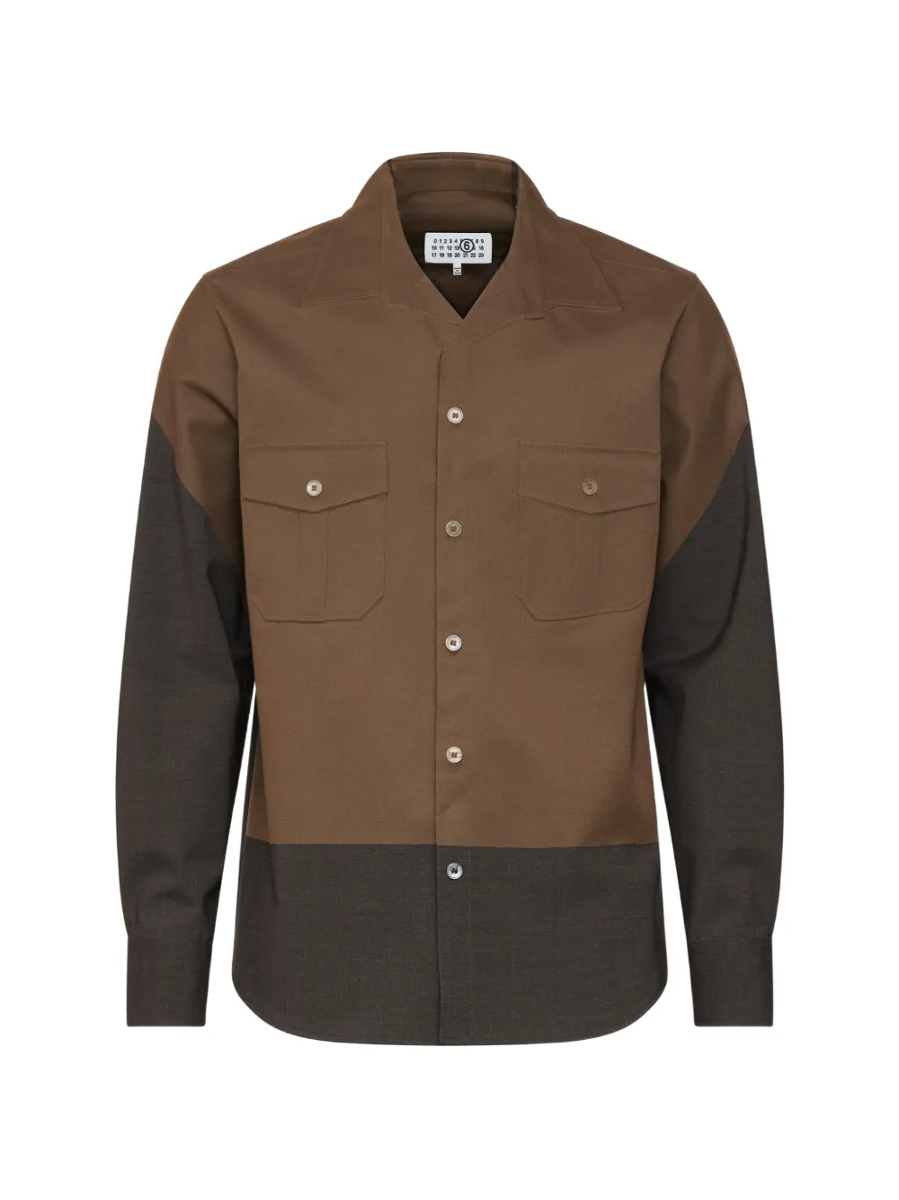 MM6 Maison Margiela Camicia bicolore - Marrone