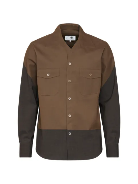MM6 Maison Margiela Camisa bicolor com abotoamento e bolso