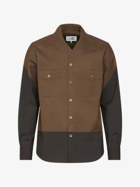MM6 Maison Margiela two-tone button-down patch-pocket shirt