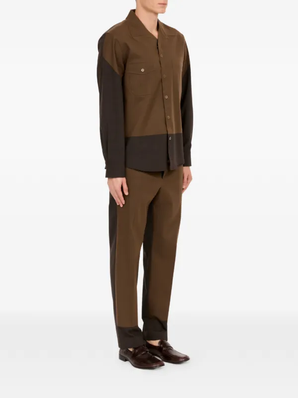 MM6 Maison Margiela パッチポケット シャツ | ブラウン | FARFETCH JP