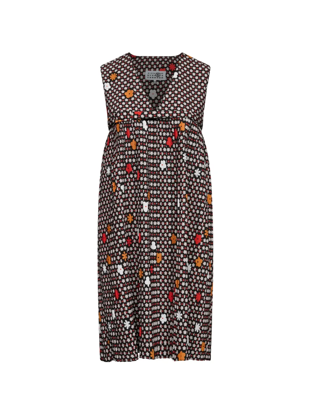 MM6 Maison Margiela V-neck floral-print mini dress - Rosso