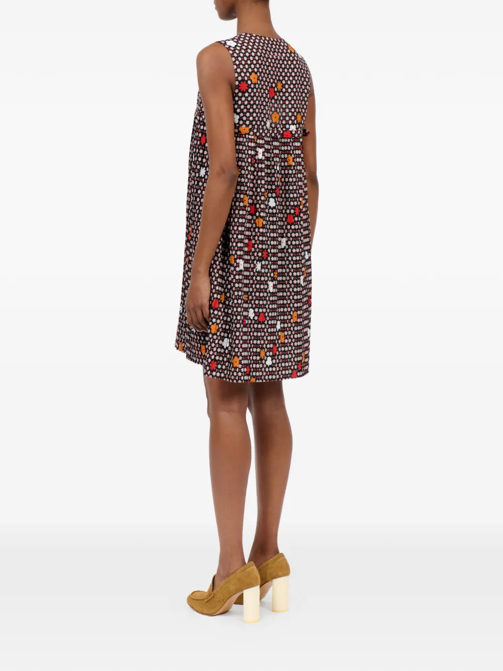 MM6 Maison Margiela Mini-jurk met bloemenprint en V-hals Rood
