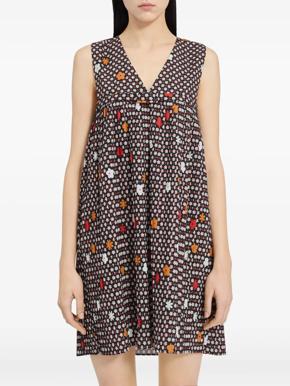 MM6 Maison Margiela Mini-jurk met bloemenprint en V-hals Rood