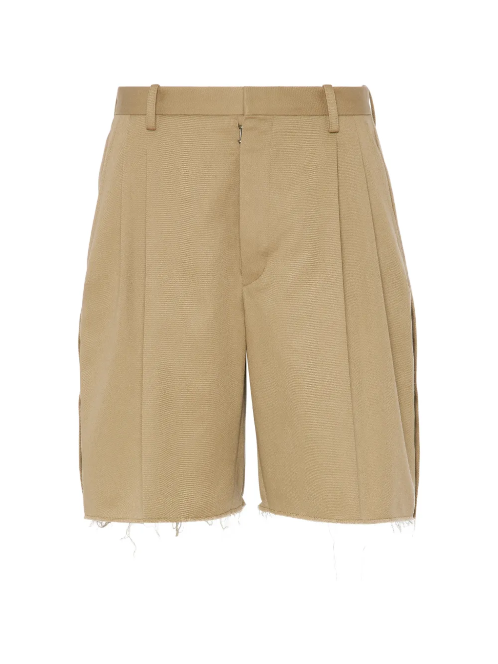 Maison Margiela pleated frayed-hem shorts - Neutrals