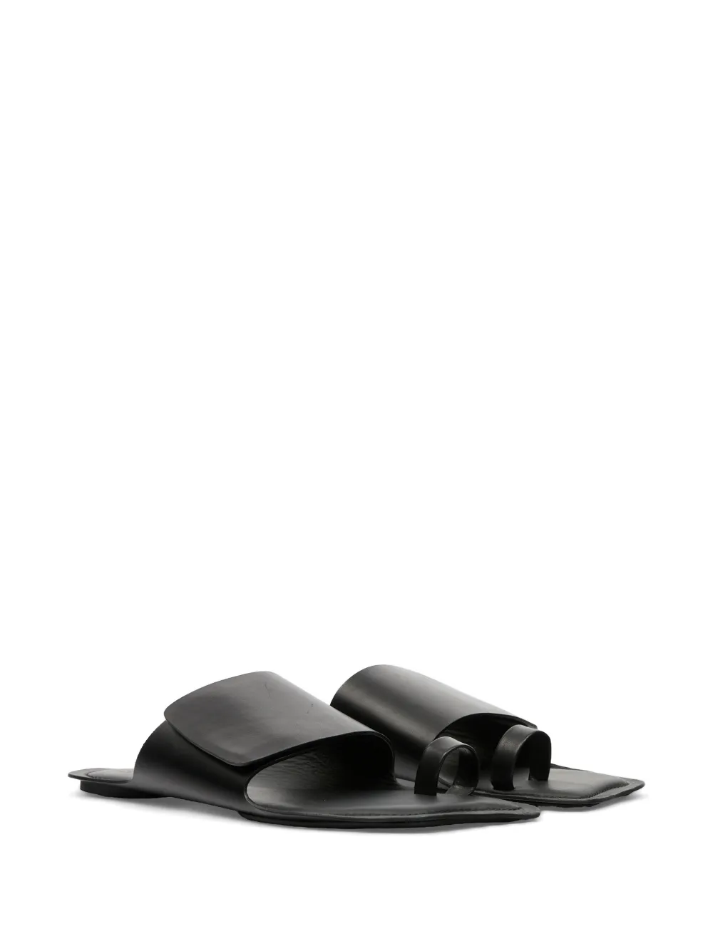 MM6 Maison Margiela toe-strap leather sandals Zwart