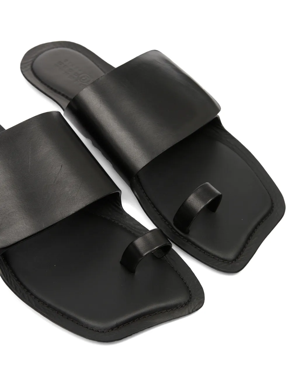 MM6 Maison Margiela toe-strap leather sandals Zwart