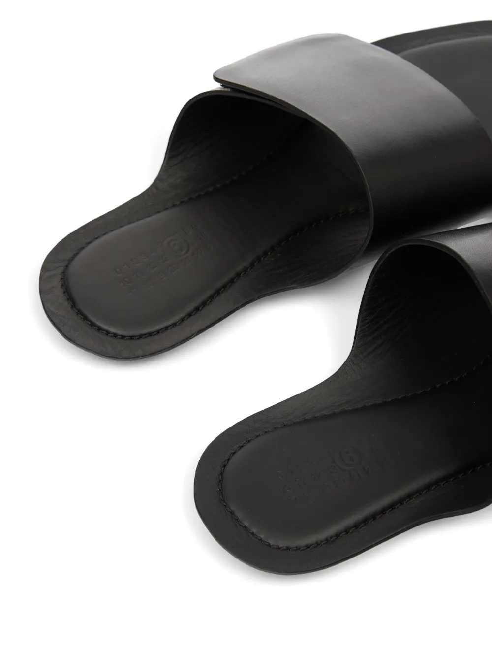 MM6 Maison Margiela toe-strap leather sandals Zwart