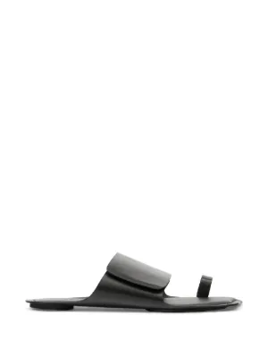 LOEWE アナグラム レザーサンダル | ブラック | FARFETCH JP