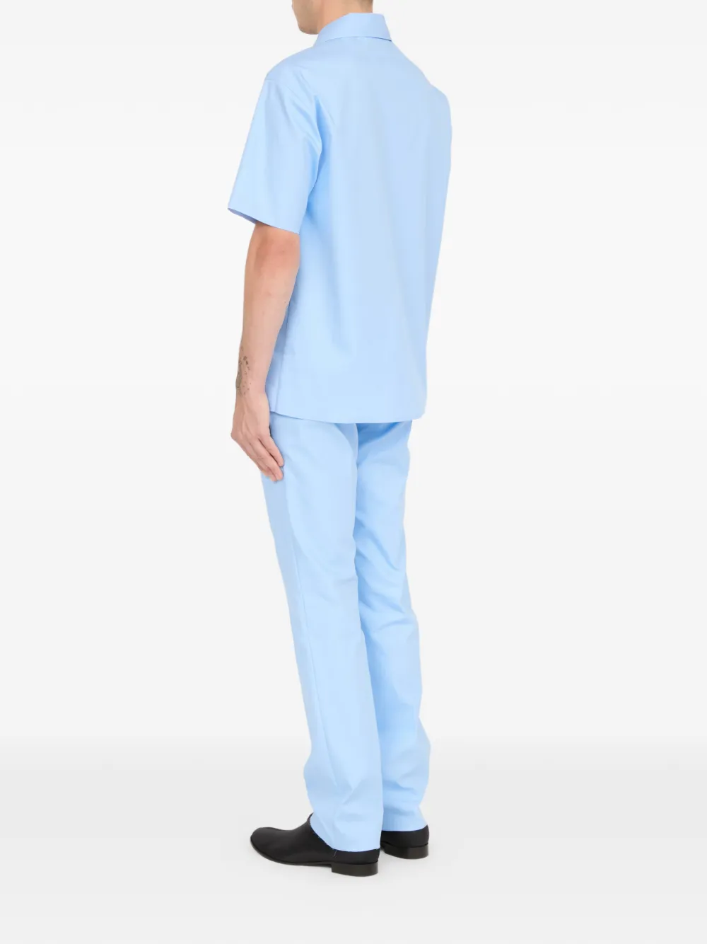 MM6 Maison Margiela Button-down katoenen overhemd met korte mouwen Blauw