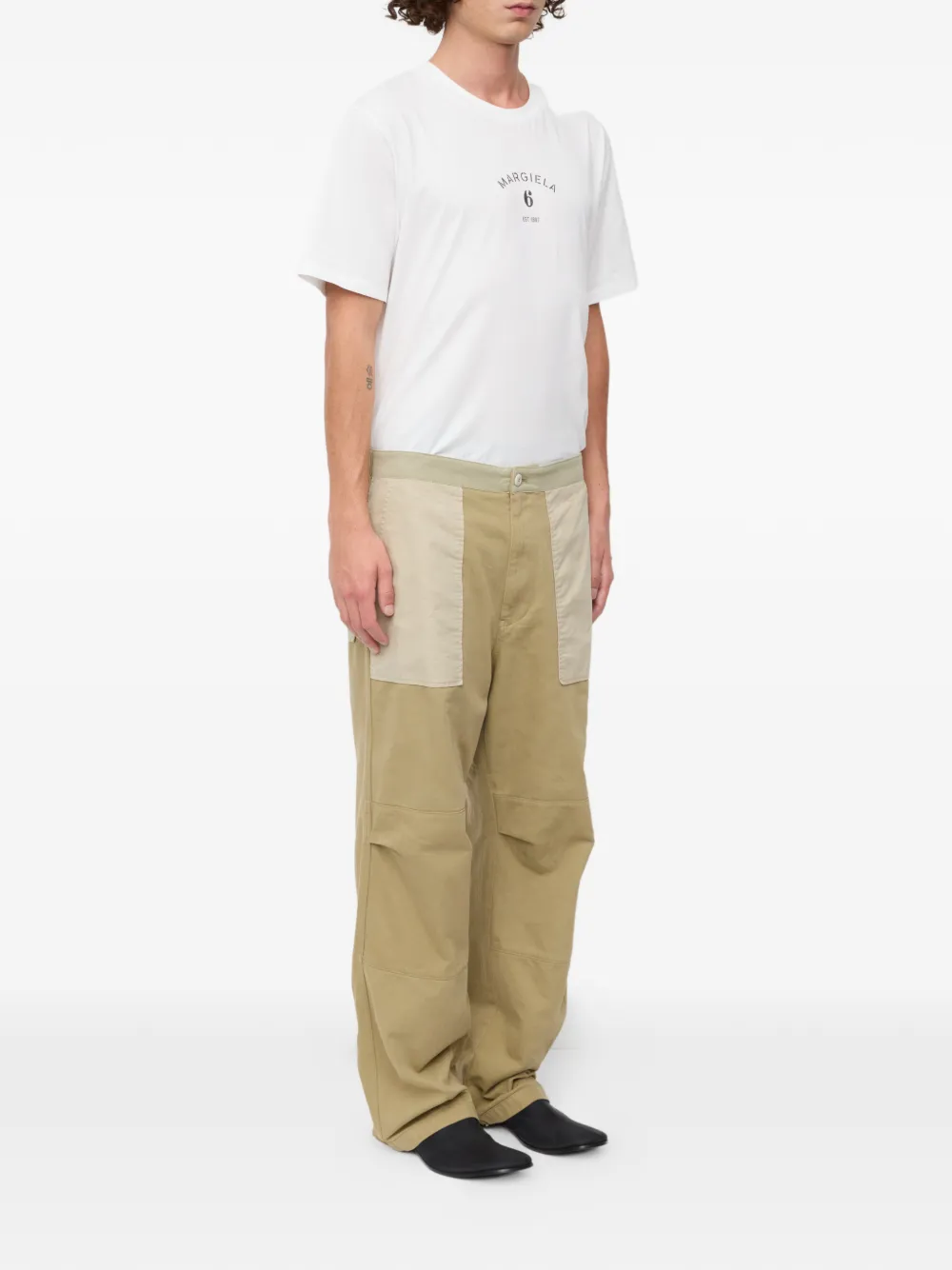 MM6 Maison Margiela Cargo katoenen broek met vlakken Beige