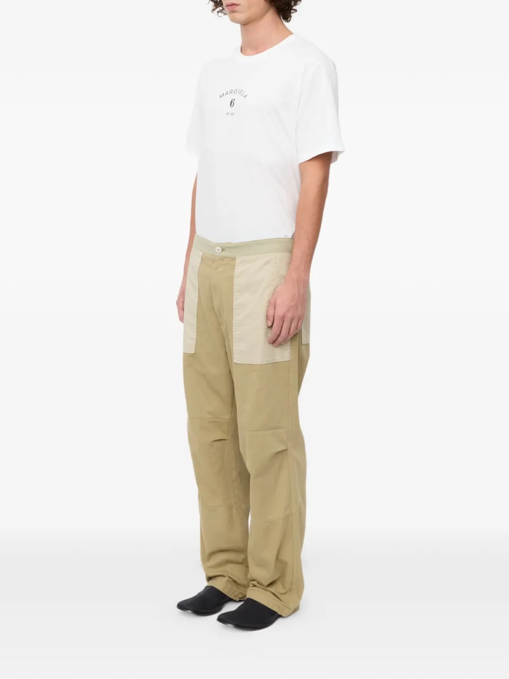 MM6 Maison Margiela Cargo katoenen broek met vlakken Beige