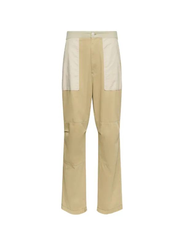 MM6 Maison Margiela Canvas Panelled Workwear Trousers in Neutrals