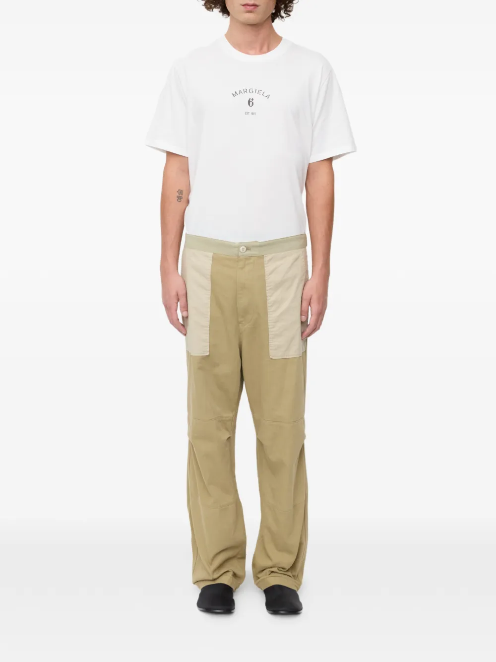MM6 Maison Margiela Cargo katoenen broek met vlakken Beige