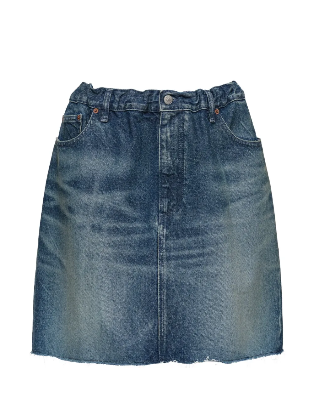 MM6 Maison Margiela Ausgefranster Minirock - Blau