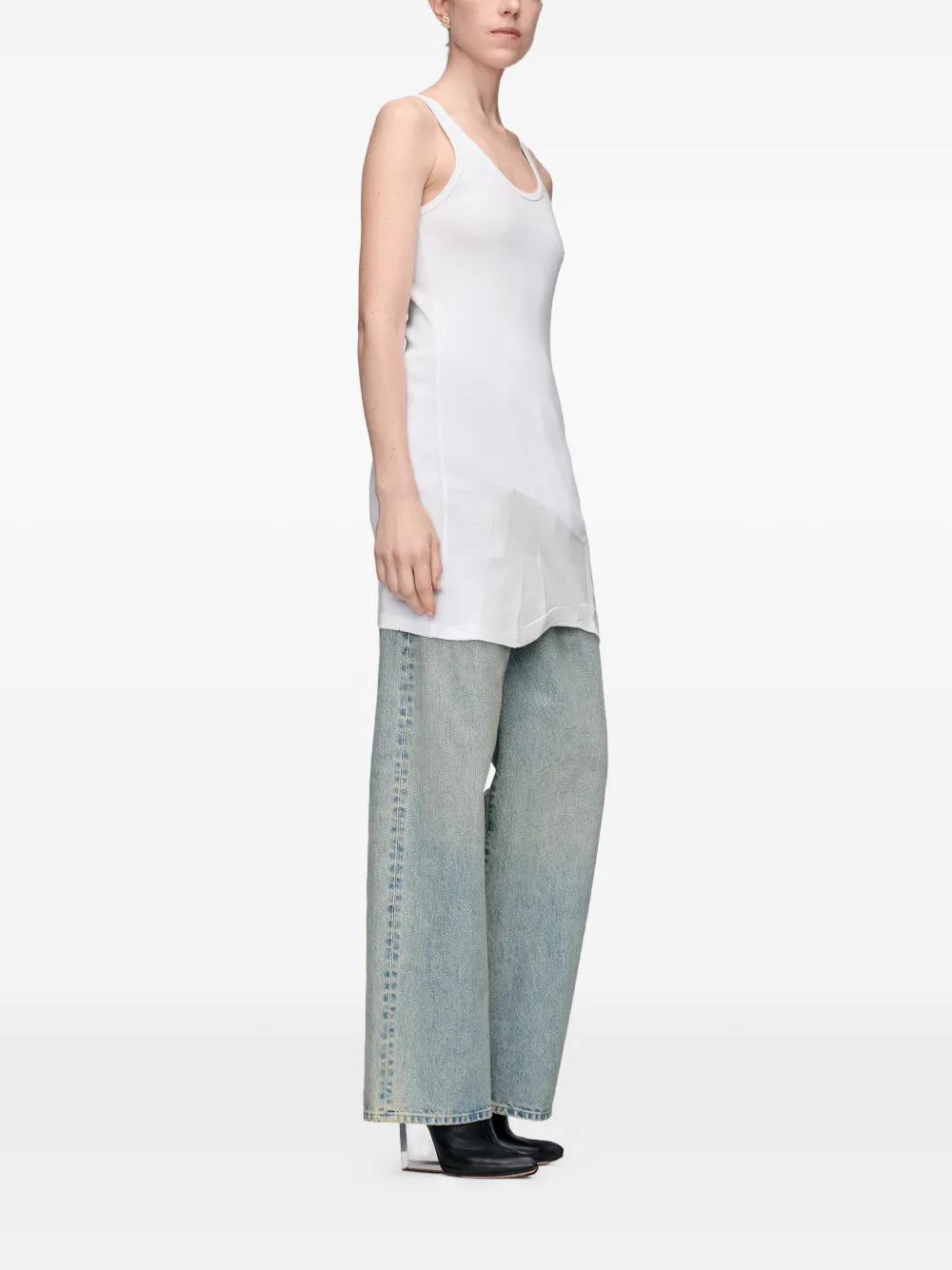 Maison Margiela Katoenen top met doorzichtig vlak Wit