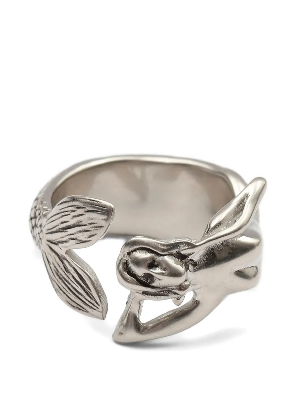 MM6 Maison Margiela mermaid-textured ring - Argento