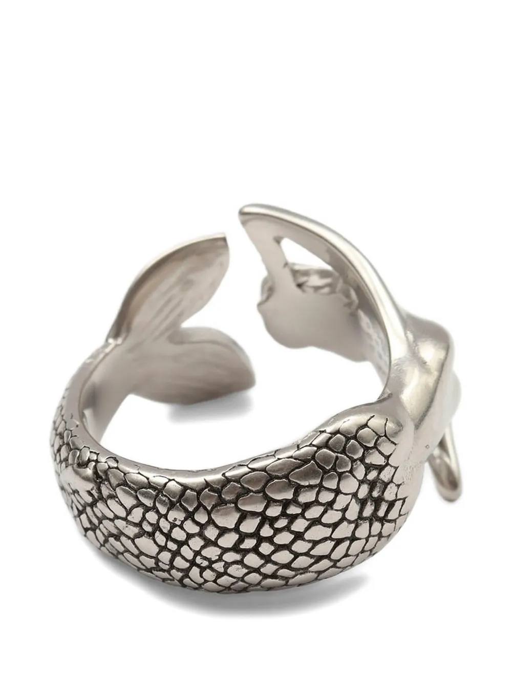  Mm6 Maison Margiela Mermaid-textured Ring - Silver 