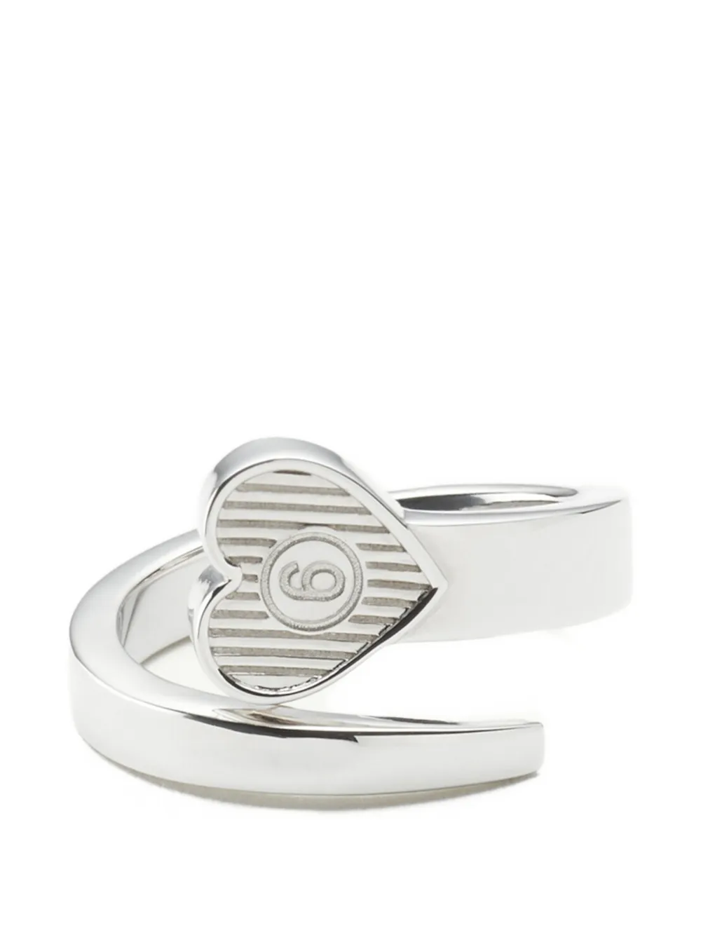 MM6 Maison Margiela Arrow Heart open ring - Argento