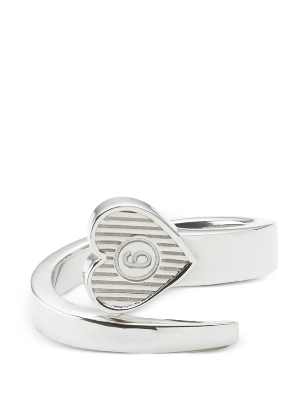 MM6 Maison Margiela Arrow Heart open ring - Argento