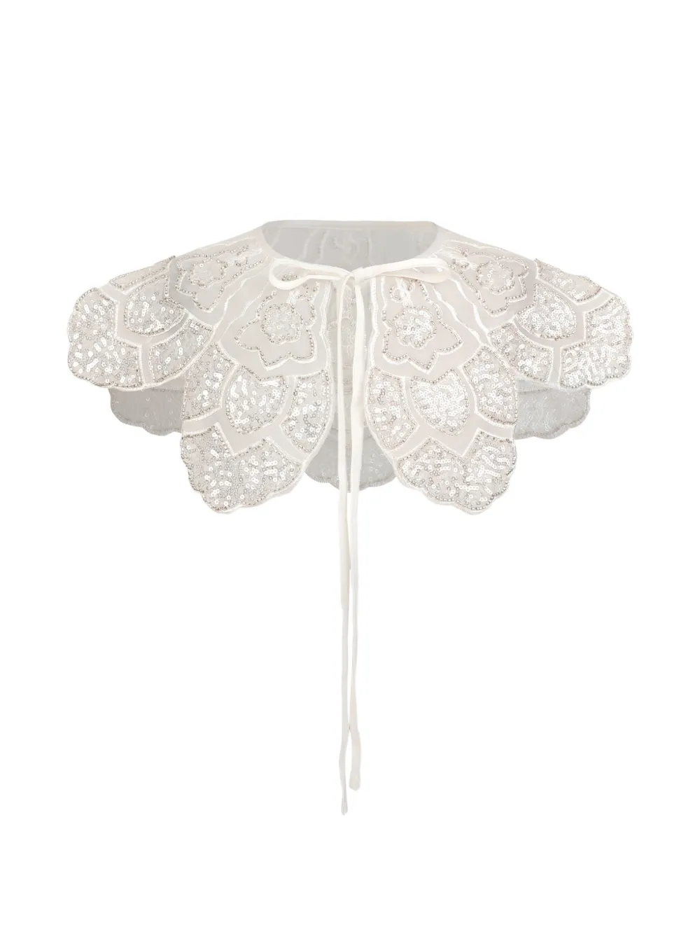 Tulleen floral embroidered stole - Toni neutri