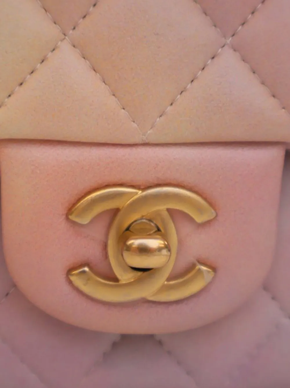 2021-2025 Mini Rectangular Classic Ombre Lambskin Top Handle Flap Satchel