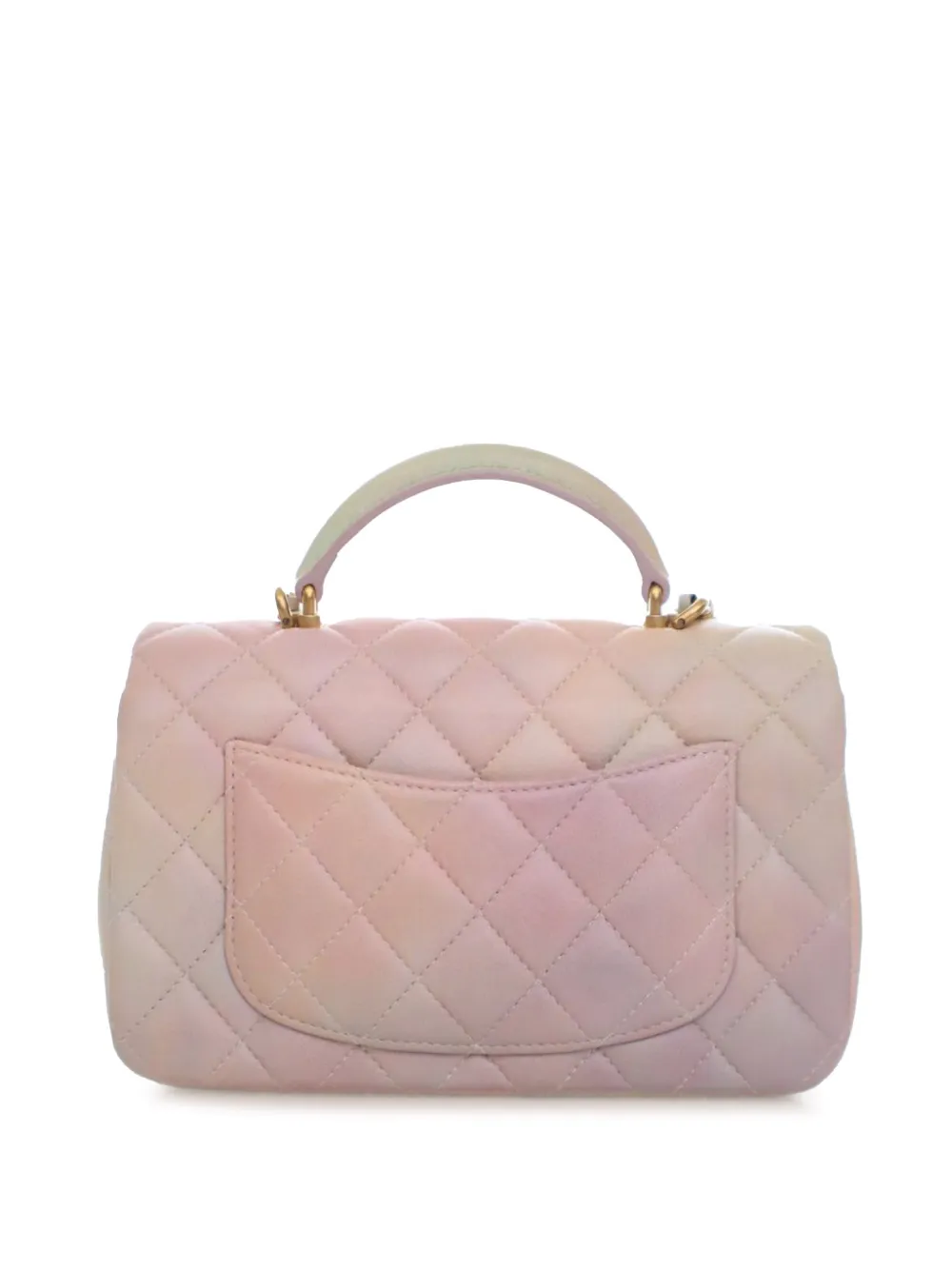 2021-2025 Mini Rectangular Classic Ombre Lambskin Top Handle Flap Satchel