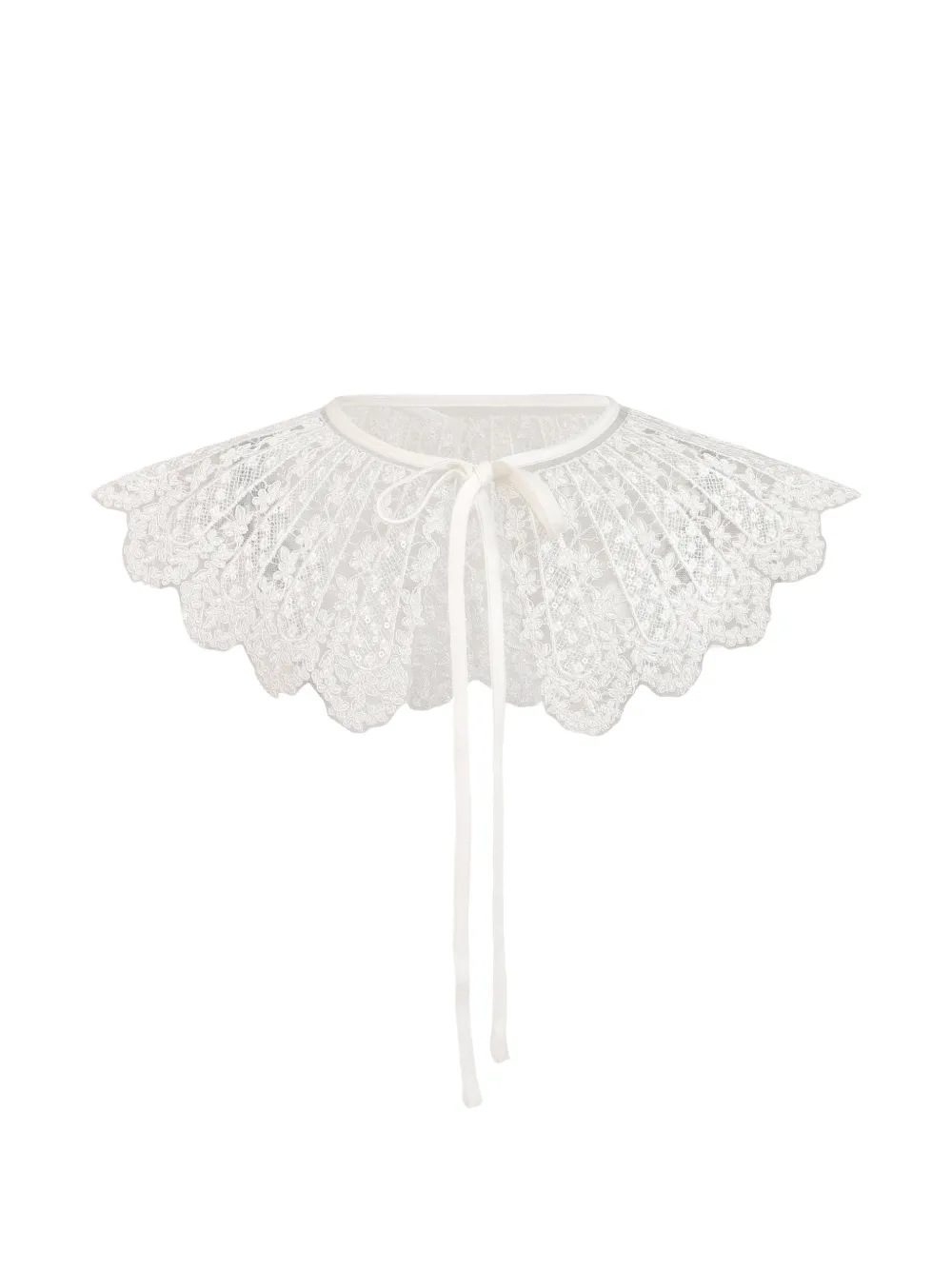 Tulleen Stola con nastro - Bianco