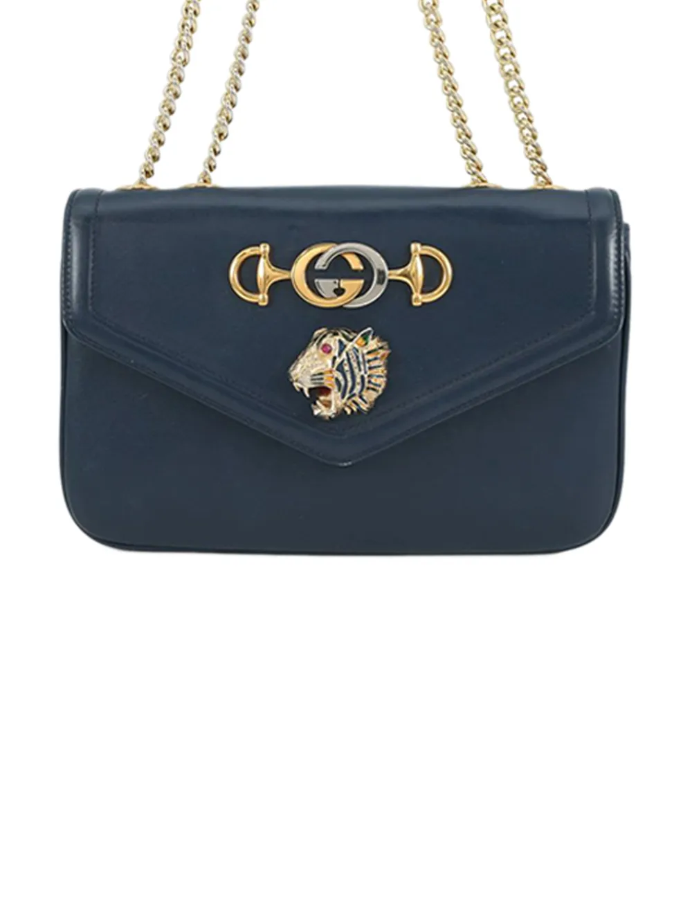 Gucci Pre-Owned 2000-2015 Medium Leather Rajah crossbody bag - Blu