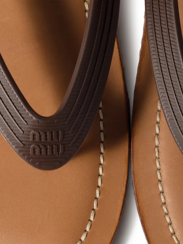 Miu Miu Thong Sandals | Brown | FARFETCH