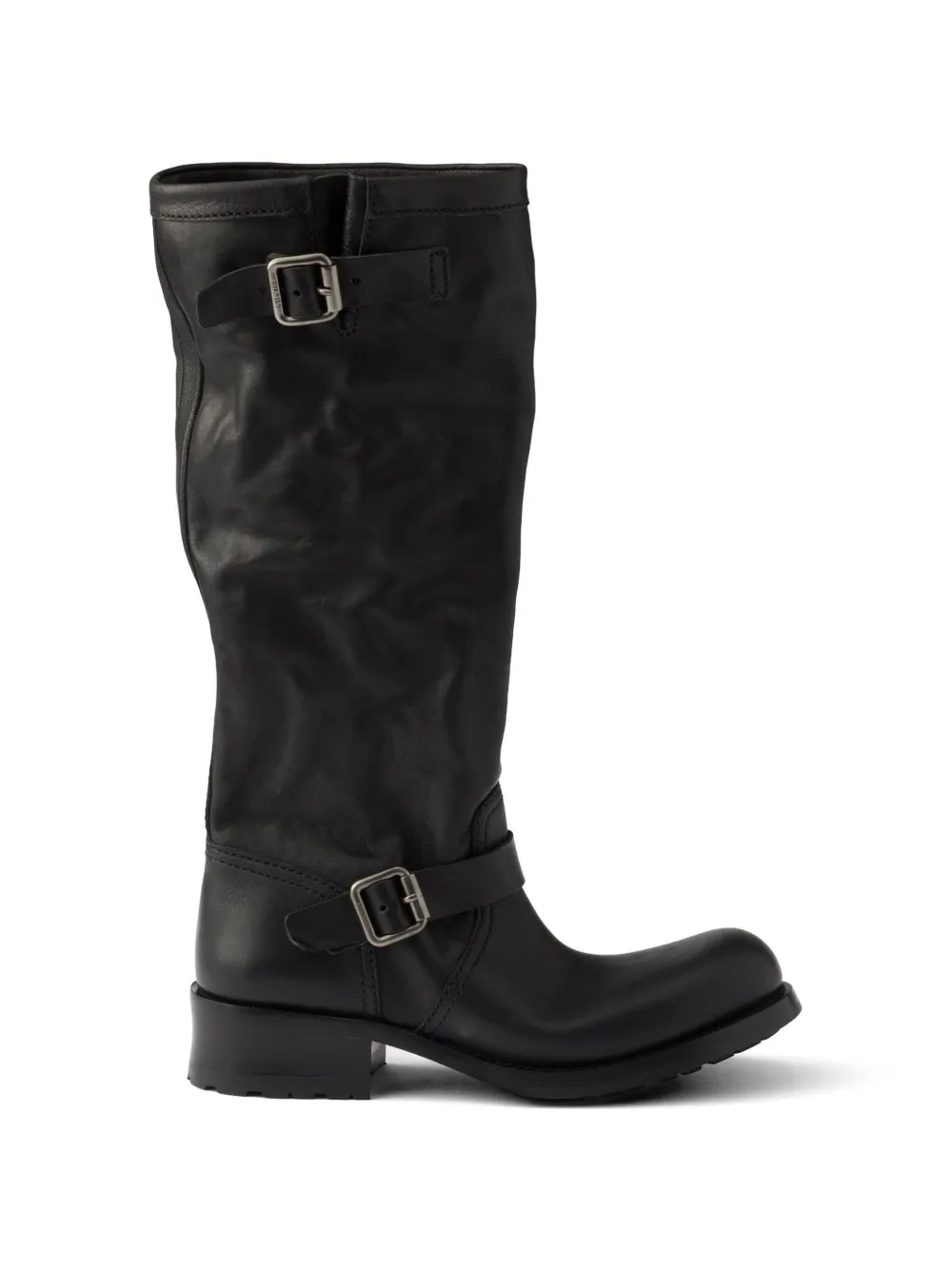 Prada bottes en cuir - Noir
