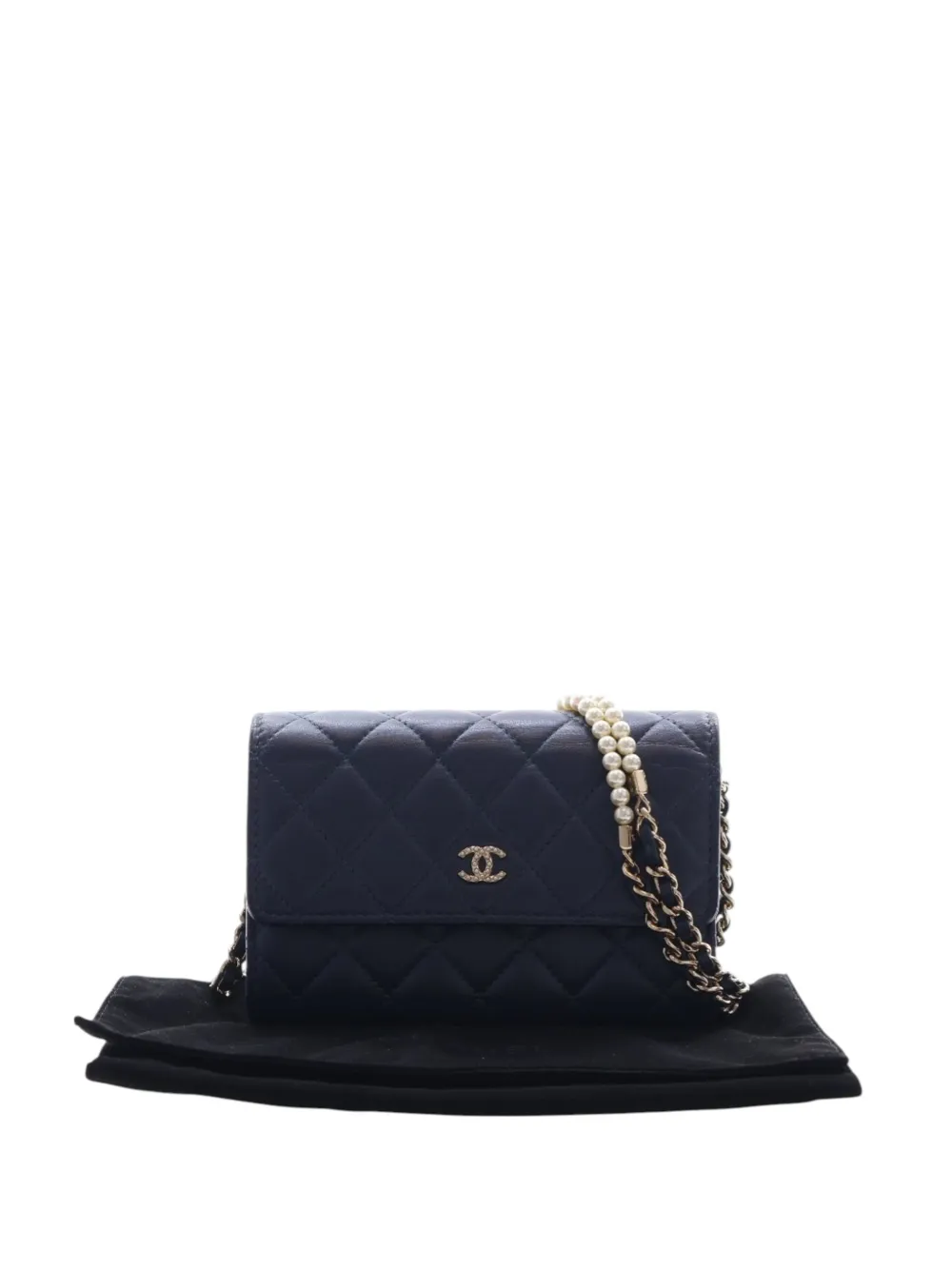 2018-2019 Mini Cc Quilted Lambskin Pearl Wallet On Chain Crossbody Bag