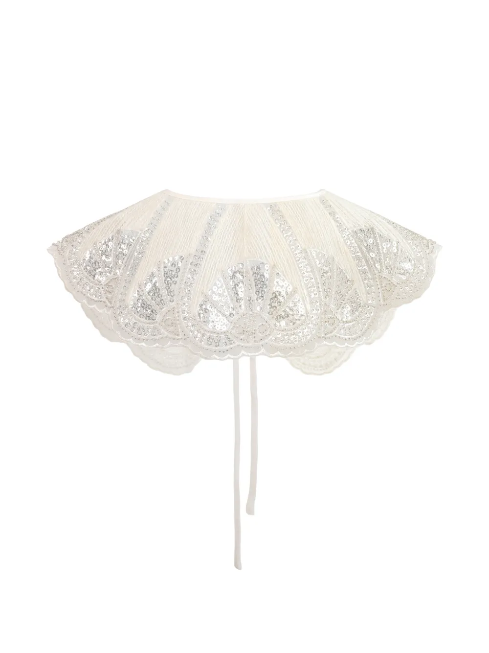  Tulleen Sequin Lace Stole - Neutrals 