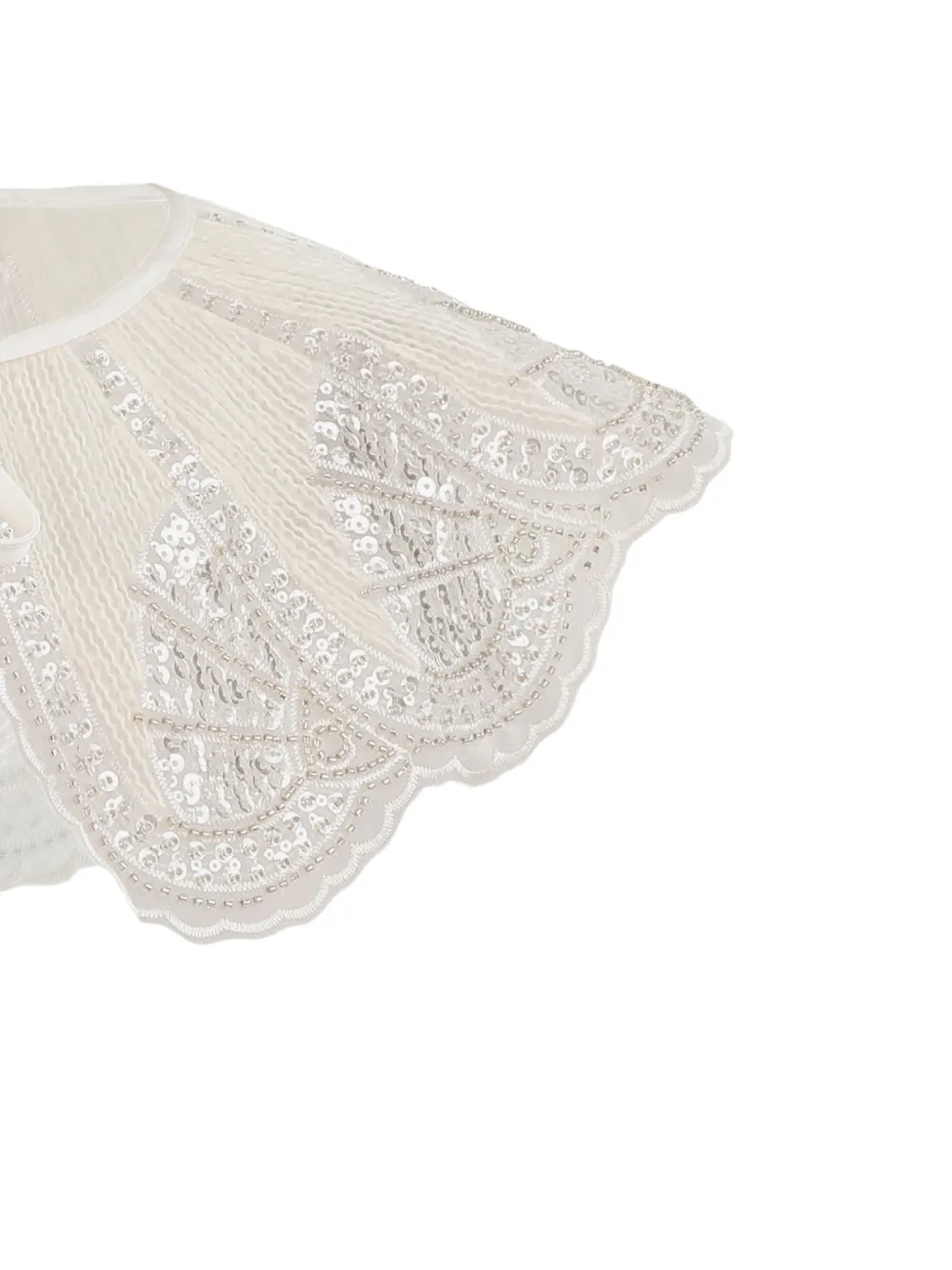  Tulleen Sequin Lace Stole - Neutrals 