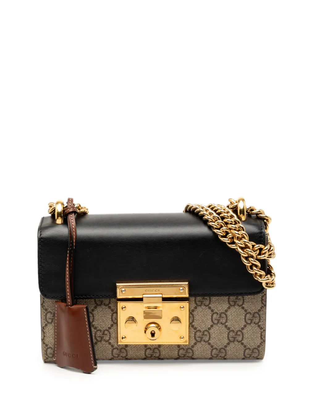 Gucci Pre-Owned 2016-2025 Small GG Supreme Padlock crossbody bag - Marrone