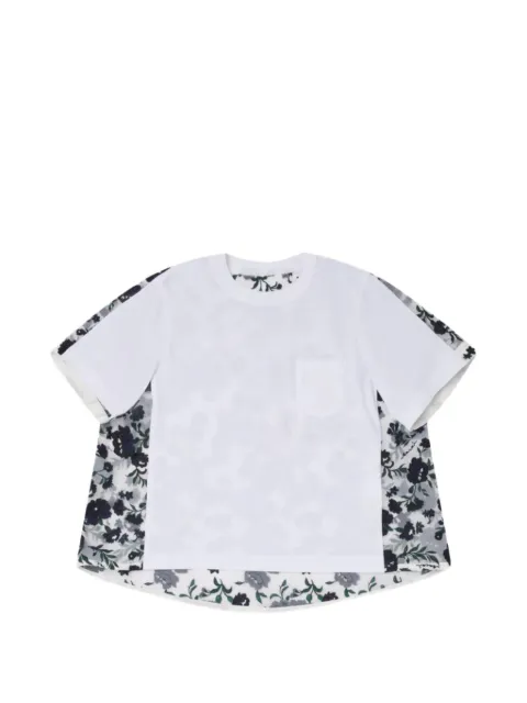 sacai floral-print panelled T-shirt
