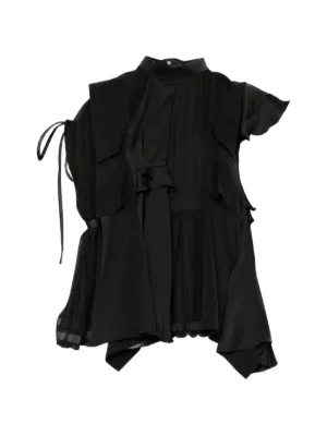 Sacai ラッフル トップ | ブラック | FARFETCH JP