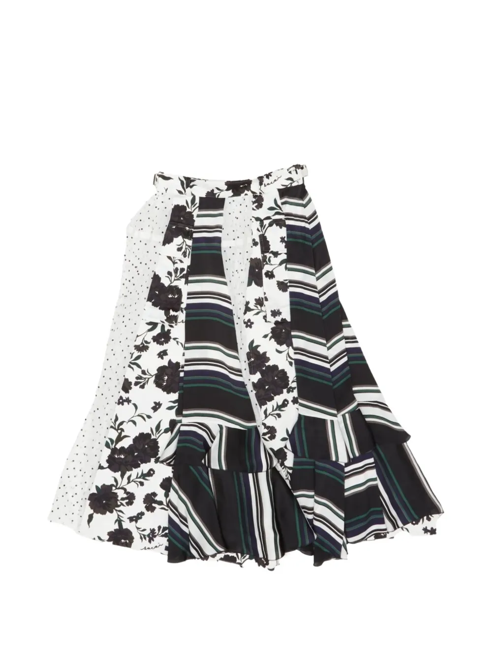 sacai patchwork floral-print skirt - Weiß