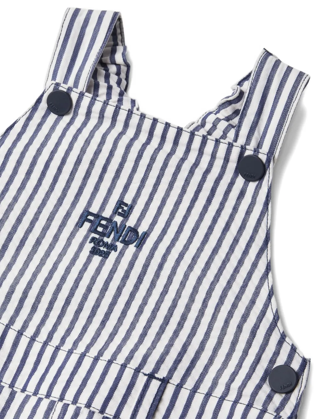 Fendi Kids Gestreepte tuinbroek Wit