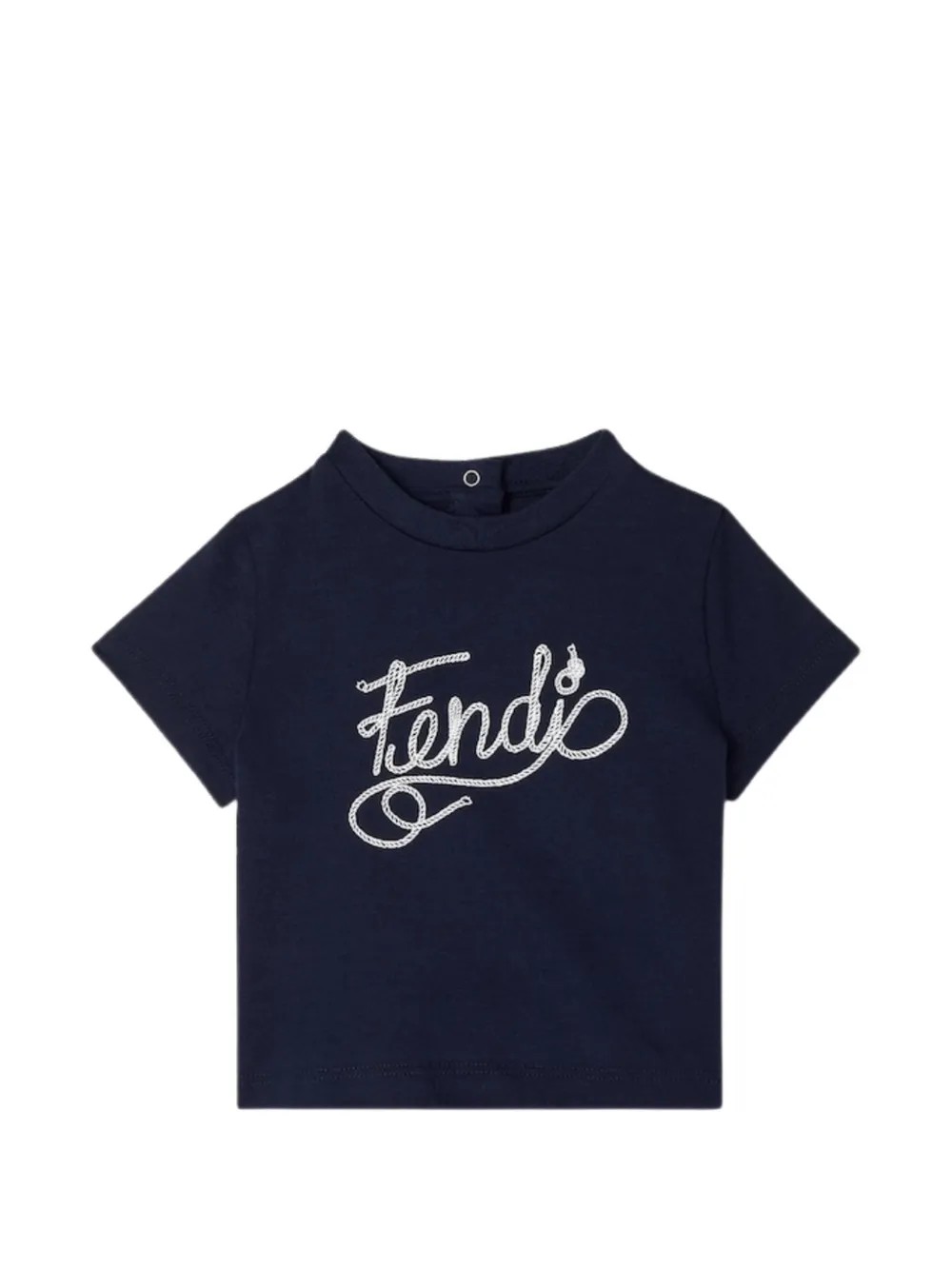 Fendi Kids embroidery short-sleeve T-shirt - Blu