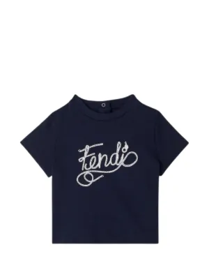 Fendi Kids logo-print T-shirt | Blue | FARFETCH