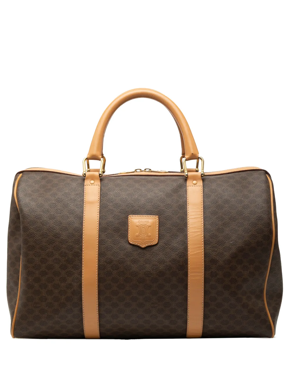Celine Pre-Owned 2013 Macadam Coated Canvas boston bag - Marrone