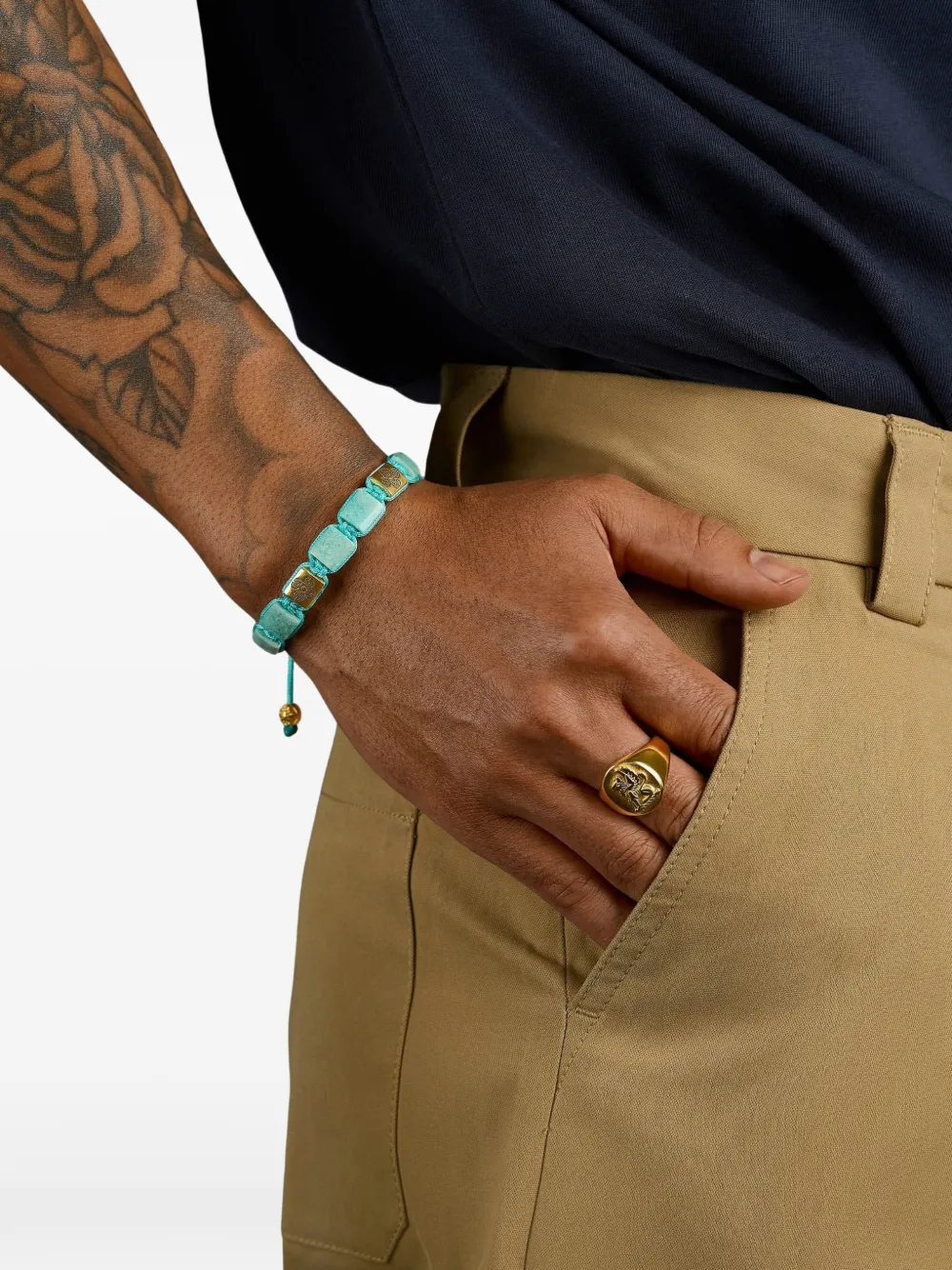 Nialaya Jewelry amazonite flatbead bracelet - Oro