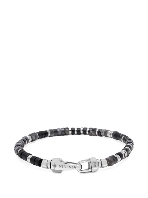 Nialaya Jewelry onyx heishi bracelet