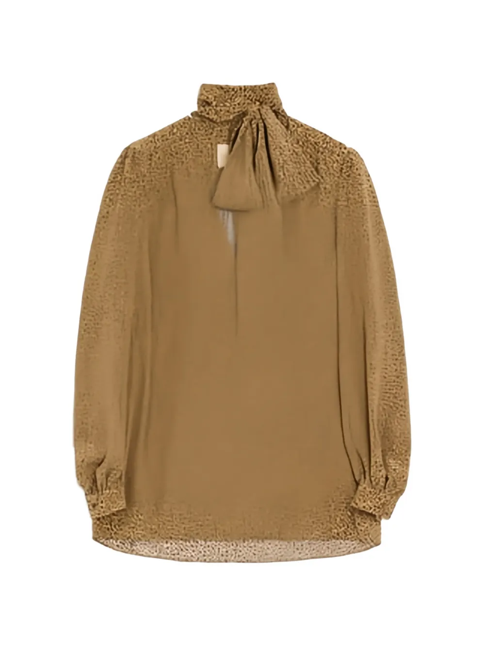 Valentino Garavani Crêpe de Chine blouse met Fauve Eclat Micromacula-print Beige