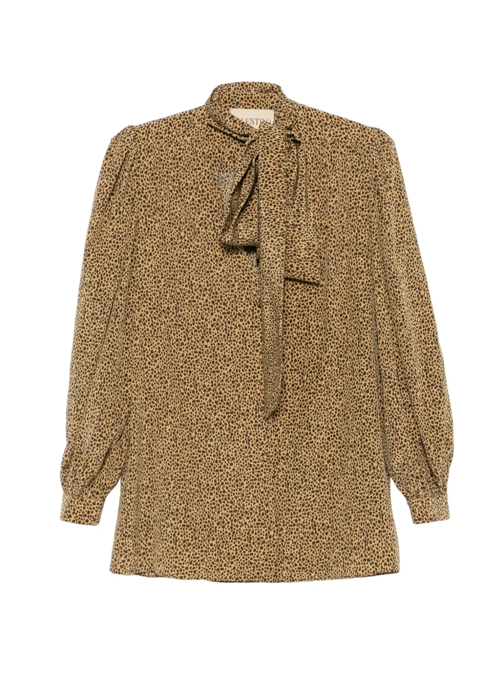 Valentino Garavani crepe de chine shirt with fauve eclat micromacula print - Neutrals