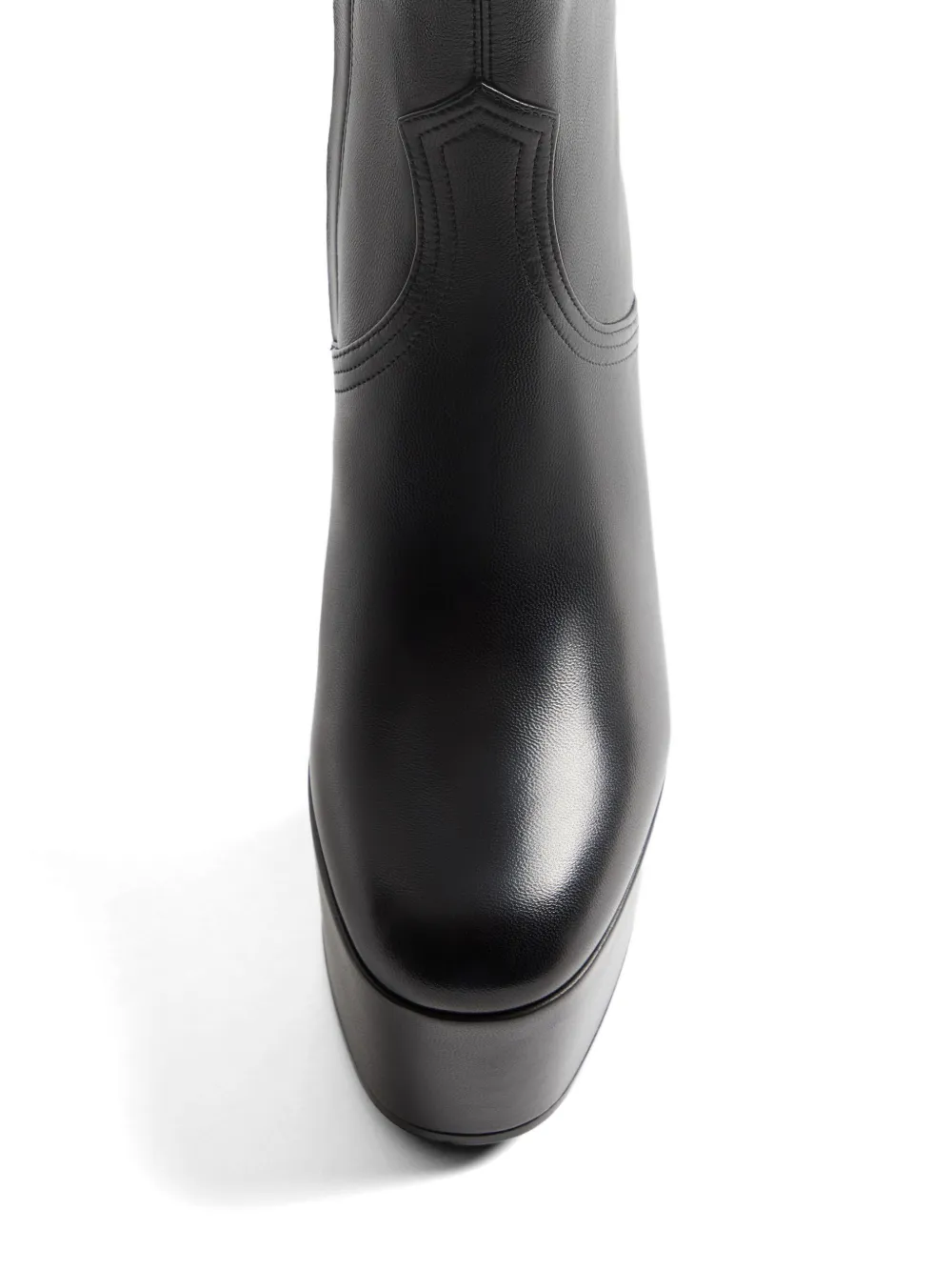 Valentino Garavani Fawcette platform ankle boot in stretch nappa Zwart